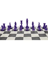 We Games Color Bright Plastic Staunton Tournament Chess Pieces with 3.75 in. King - Half Chess Set of Chess Pieces Only