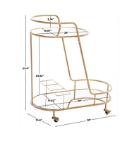 Midas 2 Tier Oval Bar Cart