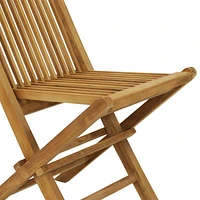 Hyannis Solid Teak Wood Folding Chairs - Outdoor Wooden Patio Chairs - Foldable - Light Wood Stain Finished - Set of 2