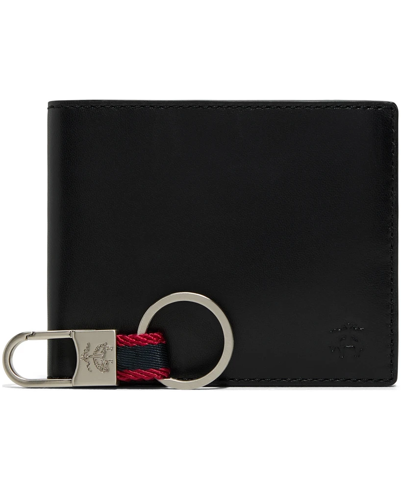 Brooks Brothers Men's Wallet Kc Box Leather Wallet with Change Purse