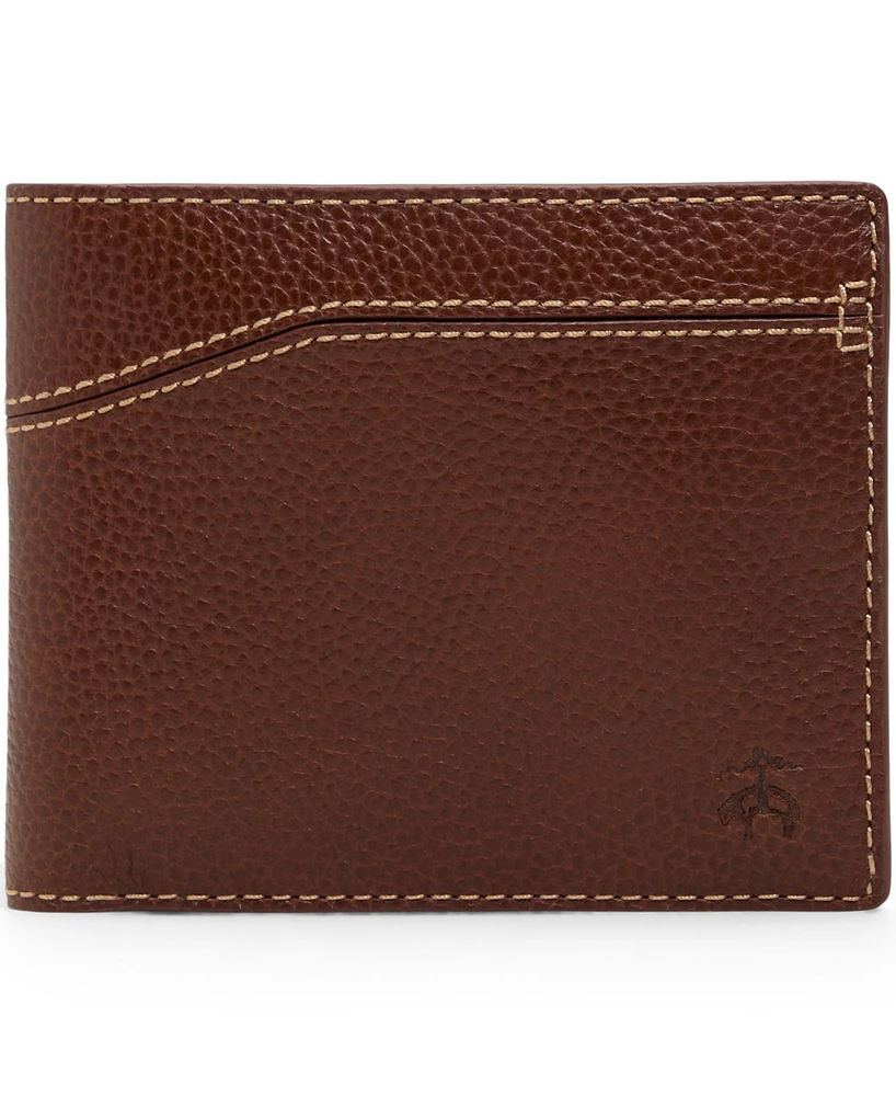 Brooks Brothers Men's Cayman Leather Wallet with Change Purse