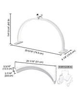 Byootique 40W Foldable Half Moon Nail Desk Lamp Led Nail Tech Light Phone Holder With Carry Bag For Manicure Beauty Salon Home Spa