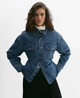Mango Women's Pockets Denim Overshirt