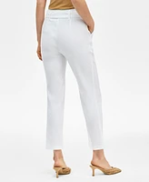 I.n.c. International Concepts Women's Belted Linen-Blend Cropped Pants, Exclusively at Macy's