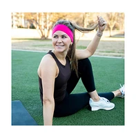 Women's Pack of Wide Training Headbands - Purple + Pink + Hot Pink
