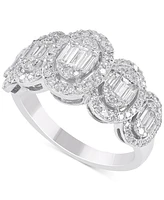 Diamond Cluster Statement Ring (3/4 ct. t.w.) in 14k White Gold