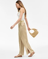 I.n.c. International Concepts Women's Satin Pull-On Wide-Leg Pants, Exclusively at Macy's
