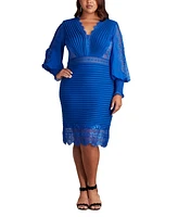Tadashi Shoji Plus Sullivan Bishop Sleeve Dress