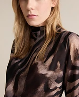 Mango Women's Short Satin Animal Print Dress