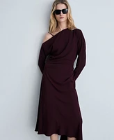 Mango Women's Asymmetrical Midi Dress