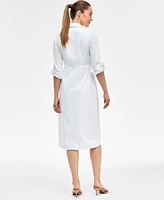 I.n.c. International Concepts Women's Hardware-Trim Cotton Faux-Wrap Dress, Exclusively at Macy's