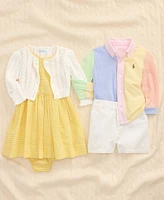 Polo Ralph Lauren Baby Boys Striped Oxford Shirt & Chino Shorts Set
