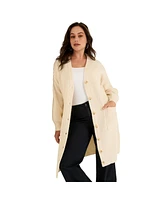 June + Vie Plus Midi-Length Button-Down Cardigan