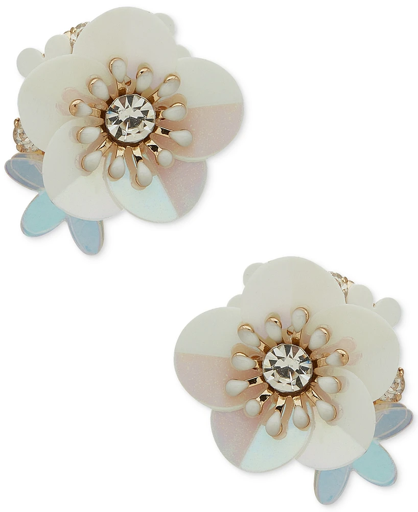 lonna & lilly Gold-Tone Crystal & Flower Cluster Stud Earrings