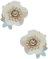 lonna & lilly Gold-Tone Crystal & Flower Cluster Stud Earrings