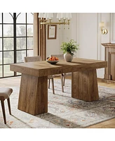 Tribesigns 55-Inch Dining Table for 4-6, Rectangular Room with Sturdy Legs, Wood Kitchen Dinner Table, Farmhouse