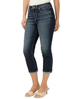 Silver Jeans Co. Women's Avery High-Rise Curvy-Fit Denim Capri
