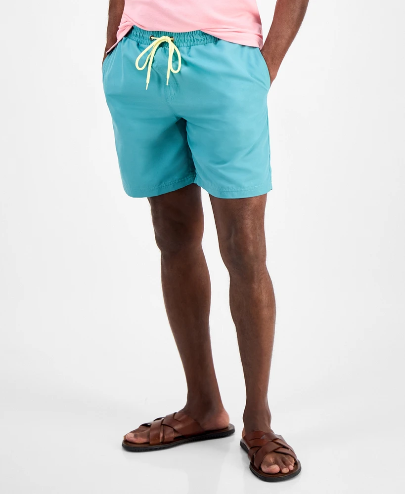 Club Room Men's Quick-Dry Performance Solid 7" Swim Trunks, Created for Macy's