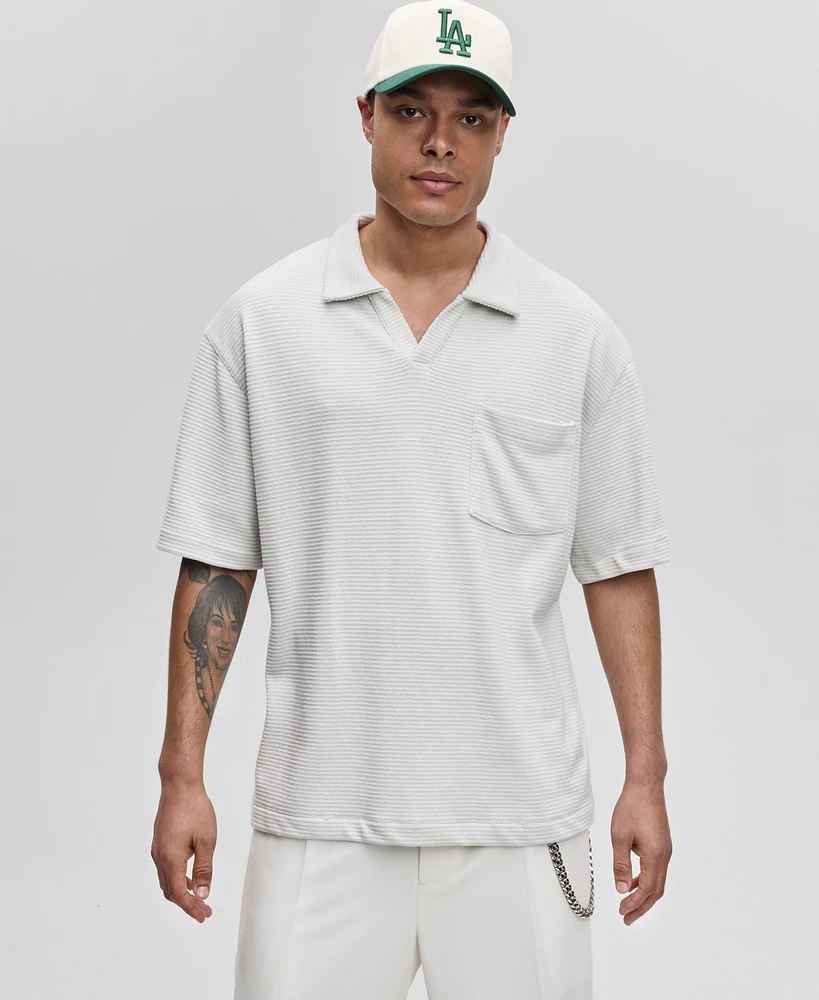 Mode of One Men's Textured Knit Polo Shirt, Exclusively at Macy's
