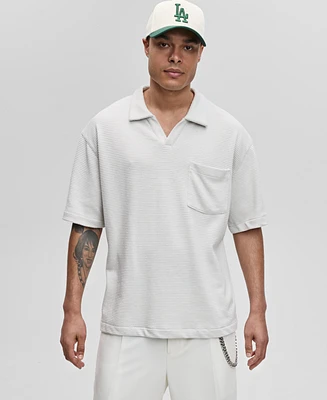 Mode of One Men's Textured Knit Polo Shirt, Exclusively at Macy's