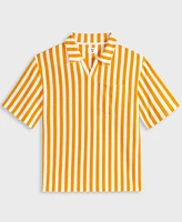 Mode of One Men's Johnny Collar Striped Terry Shirt, Exclusively at Macy's