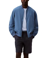 Calvin Klein Men's Relaxed Fit Seersucker Zip-Front Bomber Jacket