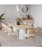 Lunare 9-Pc. Dining Set (Rectangular Table & 8 Curved Chairs)