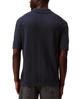 Calvin Klein Men's Textured Pullover Open-Collar Polo Shirt