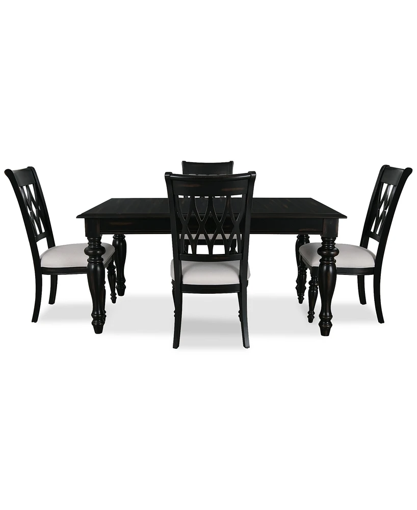 Daria 5-Pc. Dining Set (Rectangular Table & 4 Side Chairs), Created for Macy's
