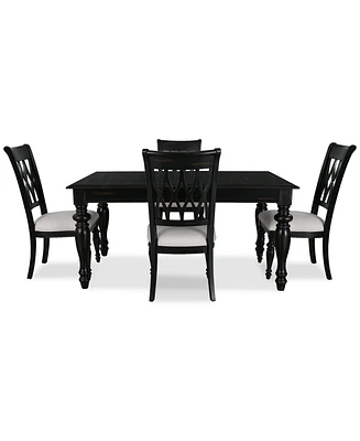 Daria 5-Pc. Dining Set (Rectangular Table & 4 Side Chairs), Created for Macy's