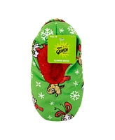 The Grinch Boys All-Over Character Print Youth Green Slipper Socks-Small