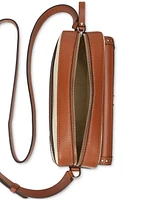 Lauren Ralph Lauren Straw & Leather Small Marcy Camera Bag