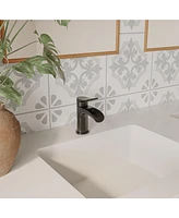Waterfall Single Handle Single Hole Farmhouse Bathroom Faucet Bathroom Drip-Free Lavatory Rv Sink Faucet in Brushed Gold