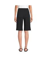 Lands' End Women's Knit High Rise Pleated 12" Bermuda Shorts