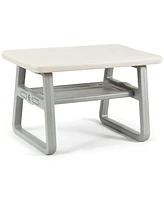 Kids Table and 2 Chairs Set with Storage Shelf