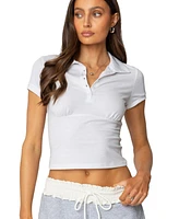 Edikted Womens Launa Polo Top