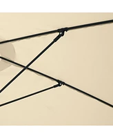 9 ft. Unique Design Crank Outdoor Market Umbrella Beige with Full Fiberglass Rib and Base