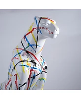 Modern Resin Leopard Sculpture, Large Home Decor