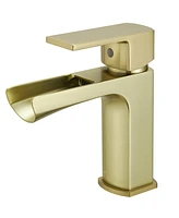 Waterfall Single Handle Single Hole Low-Arc Modern Bathroom Faucet