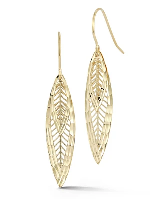 Rachel Zoe Fine Jewelry 14K Gold Double Leaf Drop Earrings