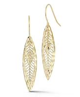 Rachel Zoe Fine Jewelry 14K Gold Double Leaf Drop Earrings