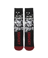 Chucky Men's Uv Color Change Hi I'm Black Athletic Crew Socks