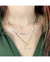 The Lovery Mother of Pearl Bar Necklace 14K Gold