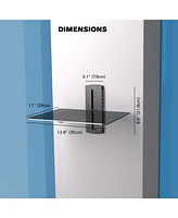 ProMounts Durable Single Glass Av Wall Shelf, Supports up to 17.6lbs Max Weight