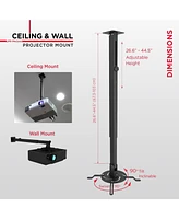 ProMounts Extendable Ceiling Projector Mount Holds up to 132lbs