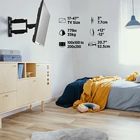 ProMounts Articulating/Full Motion Tv Wall Mount for 17" to 47" TVs up to 77lbs