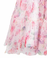 Rare Editions Toddler and Little Girls Floral Mesh Social Dress