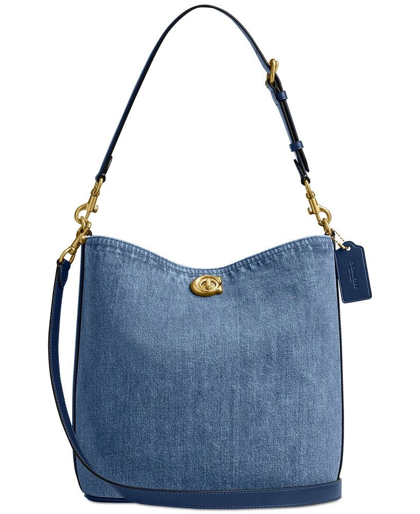 Coach Willow Soft Small Denim Bucket Bag