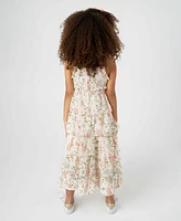 Rare Editions Little and Toddler Girls 2-Piece Textured Floral Maxi Dress with Bag Set
