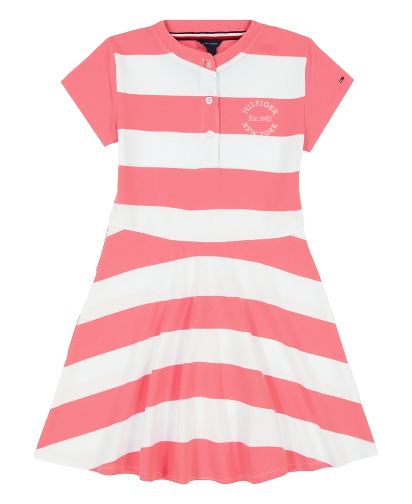 Tommy Hilfiger Big Girls Rugby Stripe Short Sleeve Dress